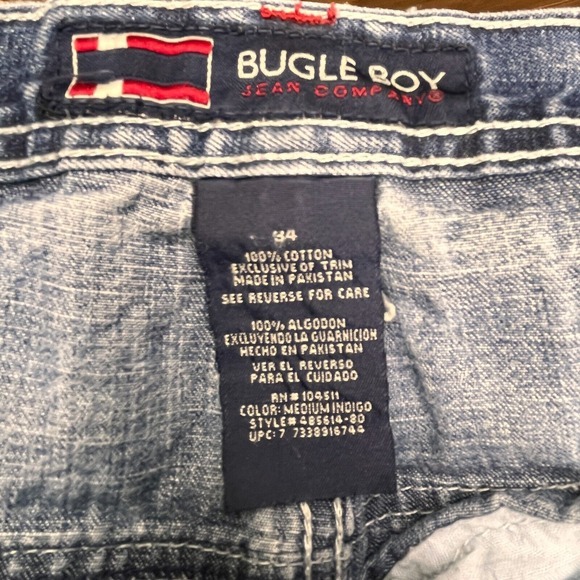 Vintage Bugle Boy Size 34 Cargo Baggy Skater Jean Shorts Blue Denim Y2K - Picture 6 of 12